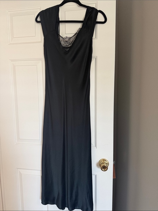 Cami NYC Dresses & Skirts - Cami NYC Black Satin Maxi Slip Dress with Lace Inset